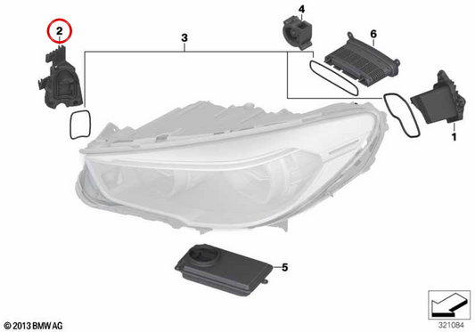 LED -Modul für linksumseitige Licht OEM 63117352477 für BMW F07, F10, F11. Original BMW.