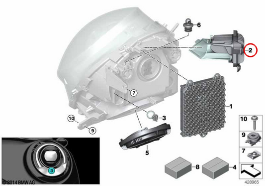 Right LED turn light module OEM 63117366378 for MINI F56, F55, Clubman F54, Cabrio F57. Original MINI.