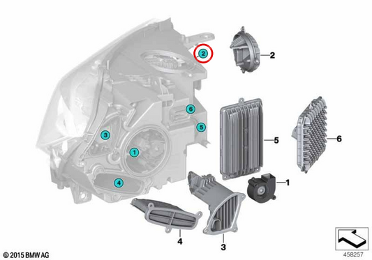LED -Modul rechts Abbiegung Licht OEM 63117381450 für BMW F15, F85, F16, F86. Original BMW.