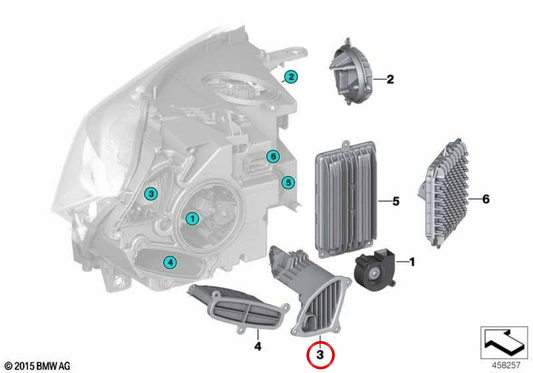 Modulo LED intermittente sinistro OEM 63117381453 per BMW F15, F85, F16, F86. BMW originale.
