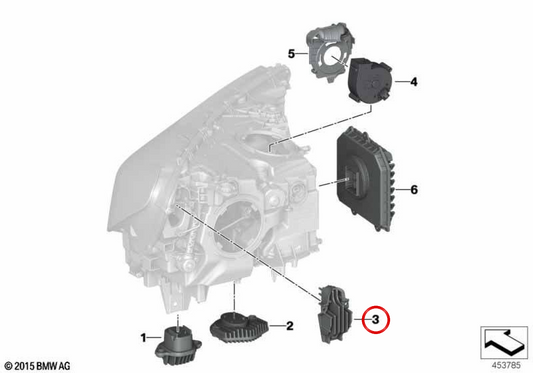 Módulo LED piscante OEM 63117440358 para BMW G11, G12. BMW genuíno.