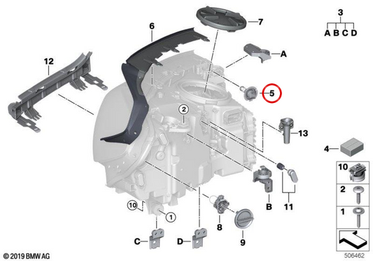 Scheinwerfer-Dichtstopfen OEM 63117449970 für BMW X3 G01, X3 M F97, X4 G02, X4 M F98, X7 G07 … und weitere. Original BMW