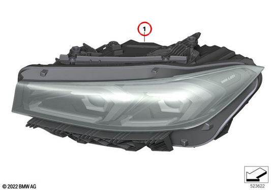 Faro delantero LED AHL derecho Shadow Line OEM 63117886942 para BMW Serie 3 G20 Berlina LCI 316d, 318d, 318i... Original BMW