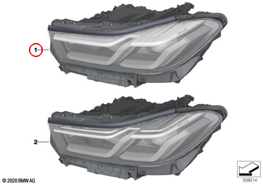 Rechter LED-Scheinwerfer AHL RHD OEM 63119479280 für BMW 6er Serie G32 GT LCI (620d, 620d xDrive, 630d, 630d xDrive, 630i, 630i xDrive). Original BMW.