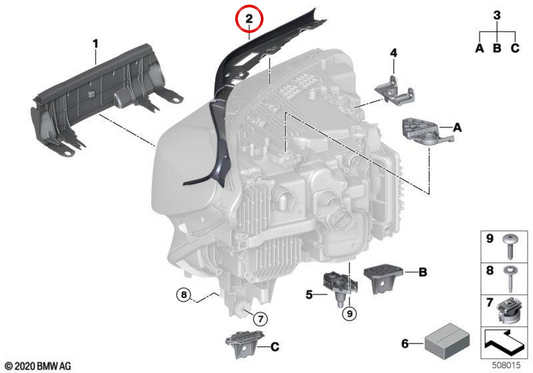 Junta faro derecho OEM 63119879642 para BMW G32. Original BMW.