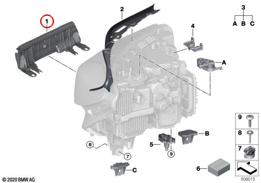 Soutien de la ferme droite OEM 63119879652 pour BMW G32. BMW d'origine.