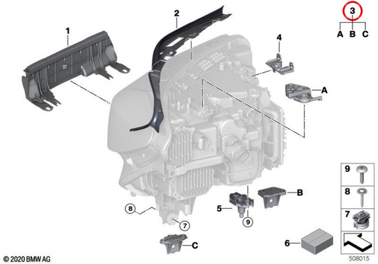 Kit di riparazione a destra OEM 63119879654 per BMW G32. BMW originale.