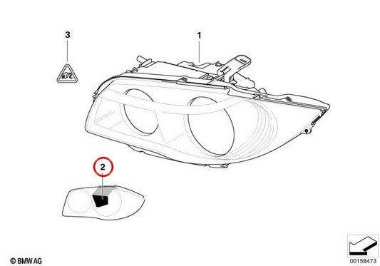 Conjunto de película protetora de farol de xenônio OEM 63120038682 para BMW E81, E82, E87, E88. BMW genuíno.