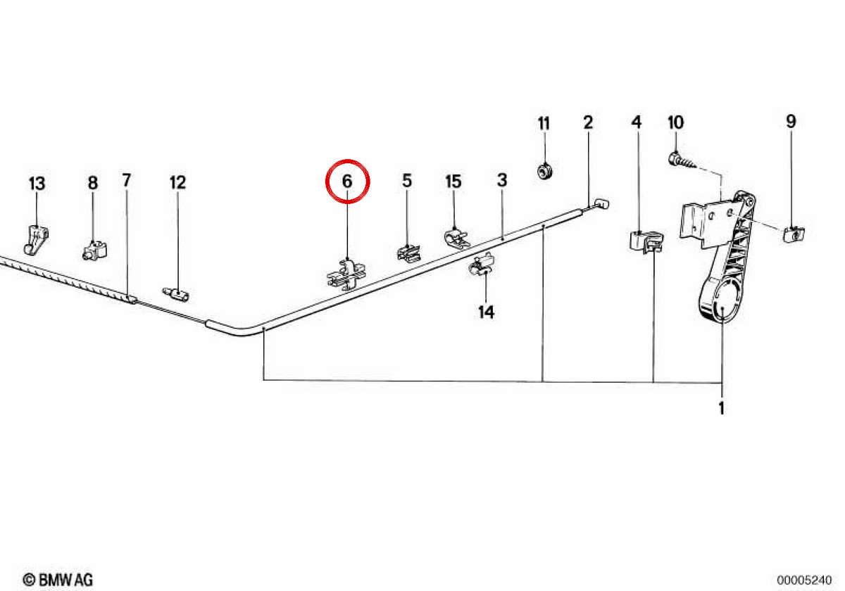 OEM headlamp bracket 63121368529 for BMW 5 Series E28 (1980-1987). Original BMW.