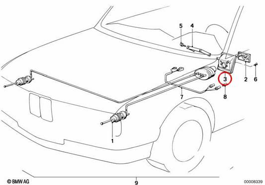 OEM -Fixierungsunterstützung 63121370961 für BMW E30. Original BMW.