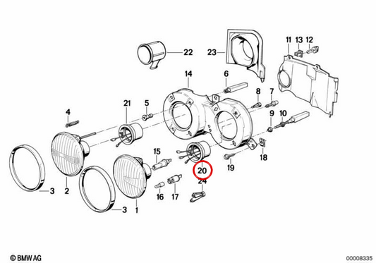 Cofano OEM 63121381189 per BMW Serie 3 E30, Serie 6 E24, 2500-3.3Li. BMW originale.