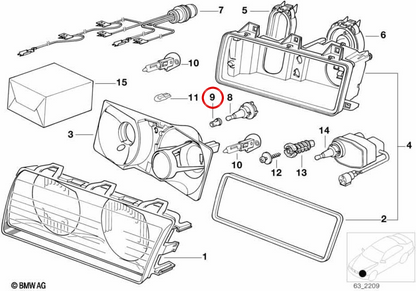 Supporto portale Omebla OEM 63121387302 per BMW E36. BMW originale.