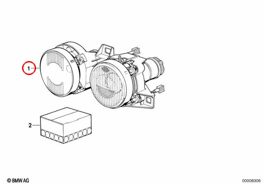 Lighthouse avant gauche réglable OEM 63121391597 pour BMW E34, E32. BMW d'origine.