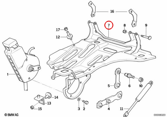 O supporto portale OEM 63121970566 per BMW E31. BMW originale.