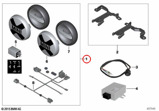 Kit de rénovation de phares LED supplémentaires OEM 63122287147 pour MINI R56, F56, Clubman R55, Cabrio R57, Countryman R60... et plus encore. MINI d'origine.