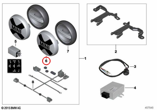 Capa LED ZSW OEM 63122360496 para MINI R56, F56, Clubman F54, Cabrio R57, Countryman F60... e muito mais. MINI originais.