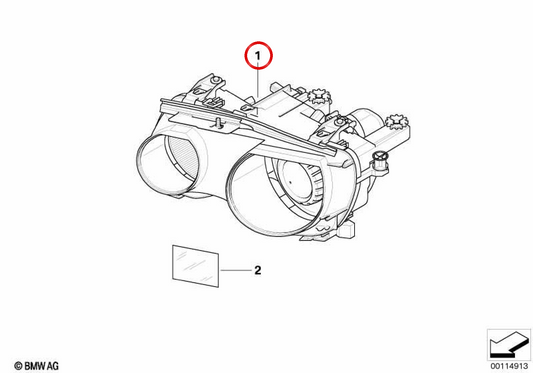 Farol direito OEM 63126901970 para BMW E46. BMW genuíno.