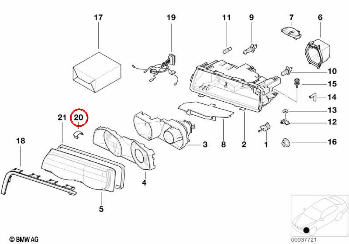 FORO FIX Support OEM 63126902506 per BMW E38. BMW originale.
