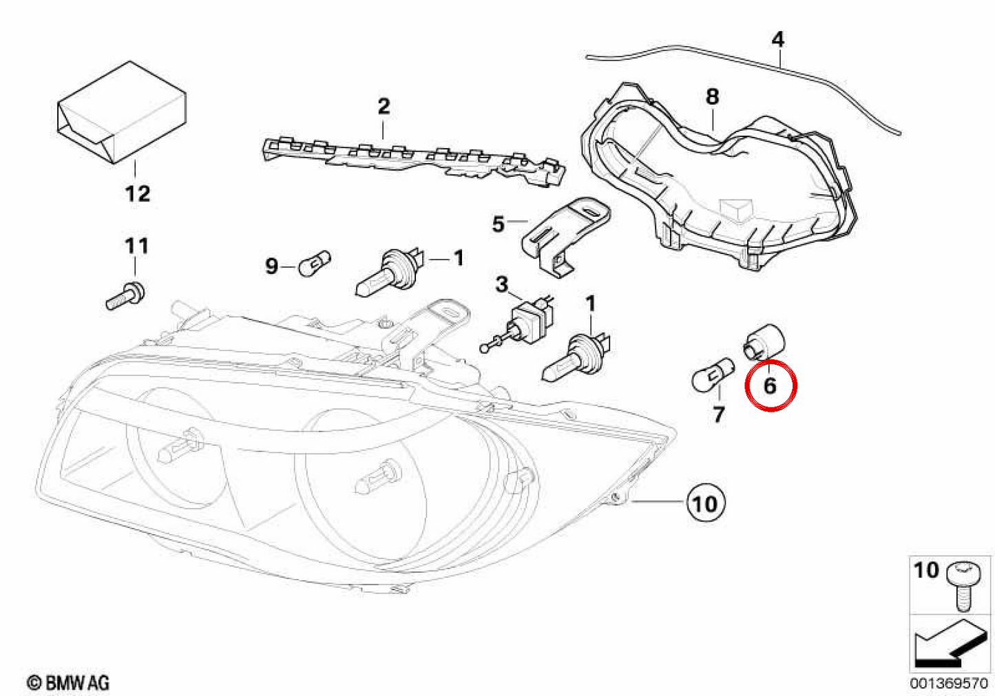 Portail intermittent OEM 63126940665 pour BMW E81, E82, E87, E87N, E88. BMW d'origine.