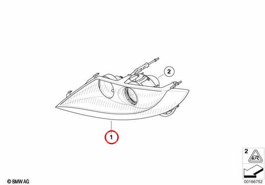 Left Bi-Xenon Faros OEM 63127162717 per BMW E85, E86. BMW originale.