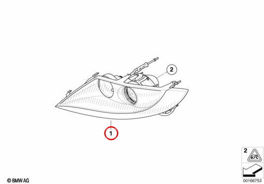 Chrome left headlights OEM 63127165689 for BMW E85 and E86. Original BMW.