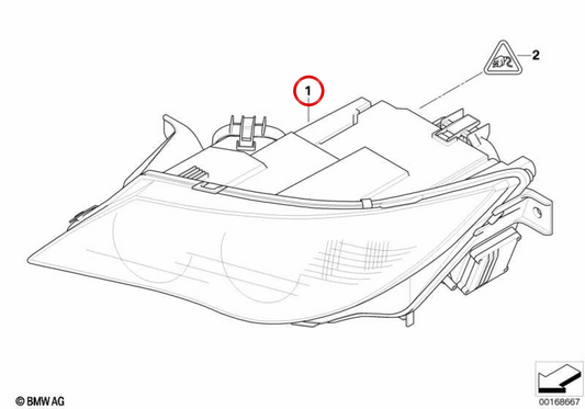 Bifaro de Bi-Xenón Izquierdo OEM 63127165981 per BMW 6 E63 Series, E64. BMW originale.