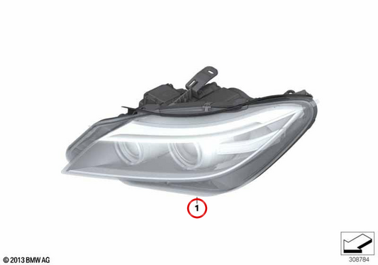 LEFT BI-XENON FARA OEM 63127348939 for BMW E89 Z4. Original BMW.