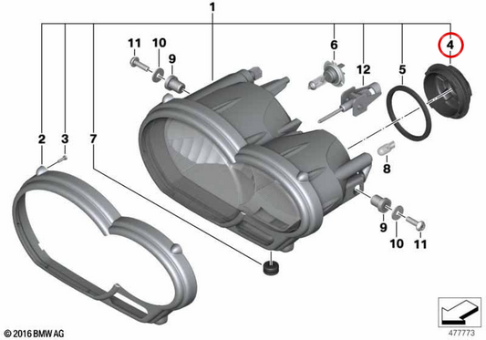 Faro Protective Cover OEM 63127674984 für BMW Motorrad K 1200 R, K 1300 R, R 1200 GS und R 1200 GS Abenteuer. Originaler BMW Motorrad.