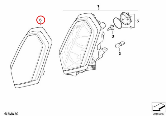 Jeu de parements de phare avant WEISSALU 3 OEM 63127705527 pour motos BMW R1200 ST (K28). Original BMW Motorrad.