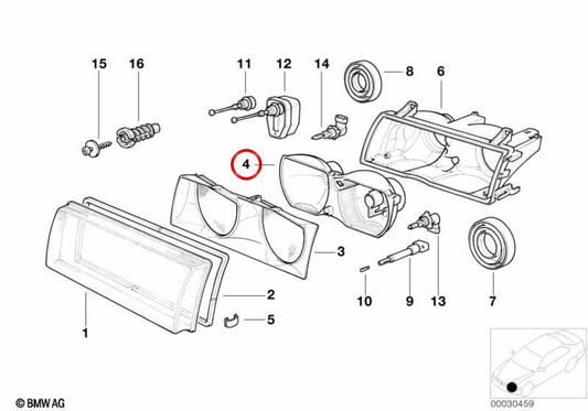 OEM Right Reflector 63128361096 für BMW E36 (318i, 318IS, 320i, 323i, 325i, 328i, M3). Original BMW.