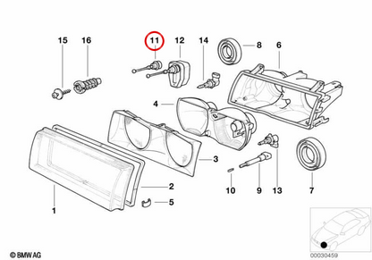 Supporto Lighthouse OEM 63128361104 per BMW E36. BMW originale.