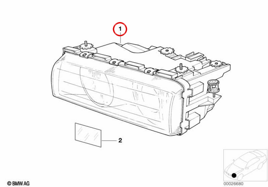 Faro Xenón izquierdo OEM 63128376275 para BMW E38. Original BMW.