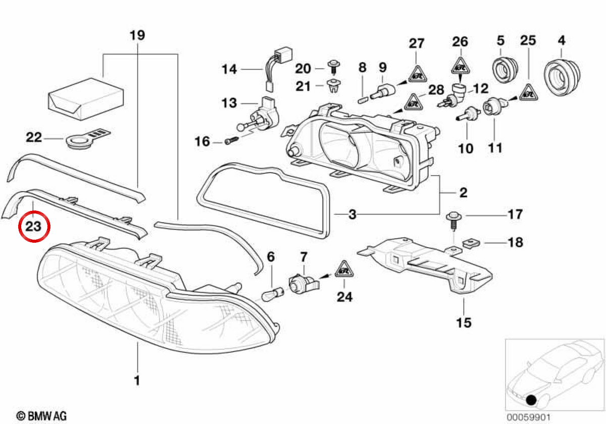 OEM Left Farm Board 63128387513 per BMW E39. BMW originale.