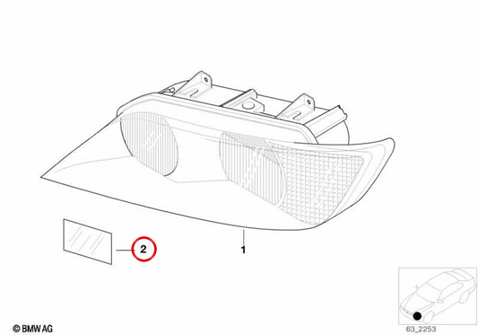 Insieme di fogli protettivi per fari OEM 63129071687 per BMW E36 e Z3. BMW originale.