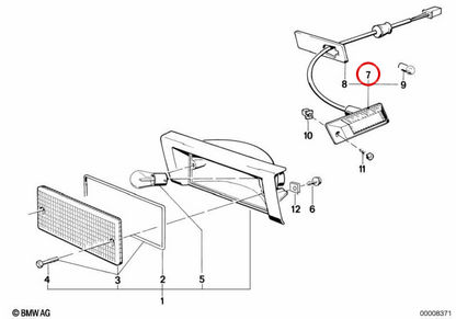 Indicatore di direzione anteriore sinistro OEM 63131381253 per BMW Serie 3 E30. BMW originale.
