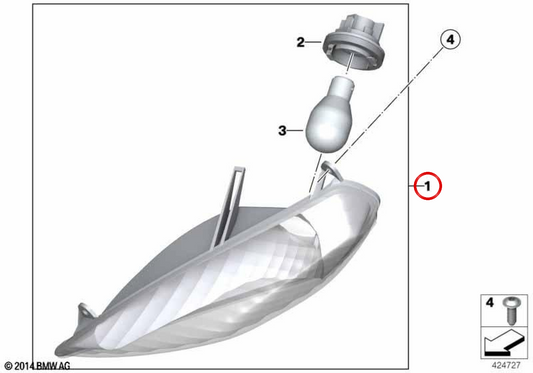 Indicatore di direzione anteriore sinistro bianco OEM 63137706407 per moto BMW R 900 RT, R 1200 RT Originale BMW Motorrad