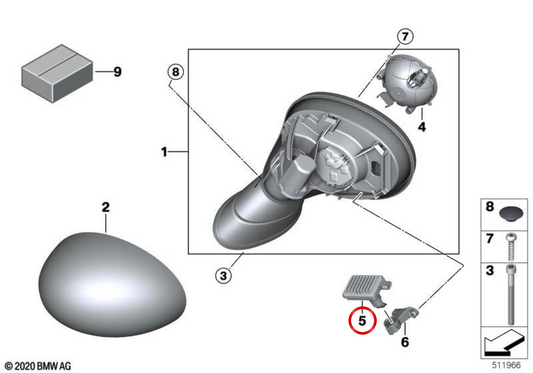 OEM Left Light Module 63137955905 for MINI F56, F55 LCI, Clubman F54, Countryman F60... and more. Original MINI.