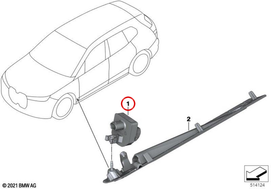 Light Module Left Carpet OEM 63145A04415 for BMW IX (I20). Original BMW.