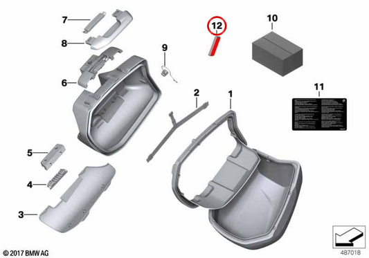 Roter Retroreflektor OEM 63148406746 für BMW Motorrad S 1000 XR, F 800 GT, F 800 R... und mehr. Original BMW Motorrad.
