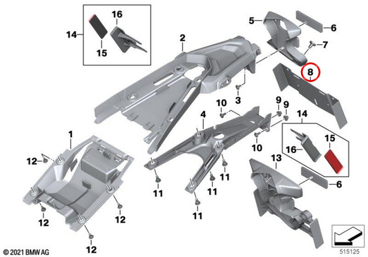 OEM-Kennzeichenadapter 63148564665 für BMW Motorräder R1200GS, R1250GS, S1000RR, F850GS, R nineT... und mehr. Original BMW Motorrad.