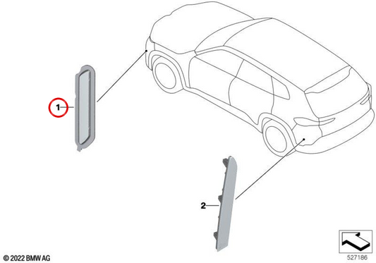 Linksseite Refletor OEM 63149850167 für BMW G09. Original BMW.