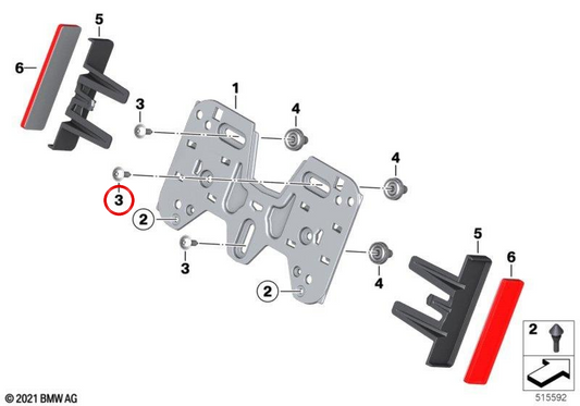 OEM 63149898249 CAPA VITE per BMW CE 02 MOTORCYCLES, CE 04, G 310 GS, G 310 R ... e altro. BMW MOTORAD originale.