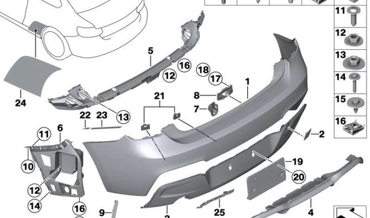 Suporte à esquerda para BMW F87, F87N (OEM 51128072765). BMW original