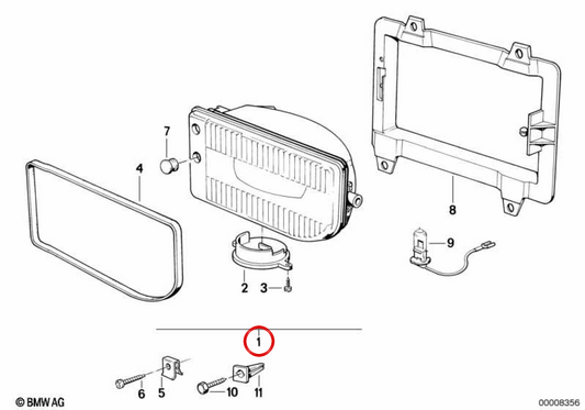 Linker Nebelscheinwerfer OEM 63171385945 für BMW 3er Reihe E30. Original BMW.