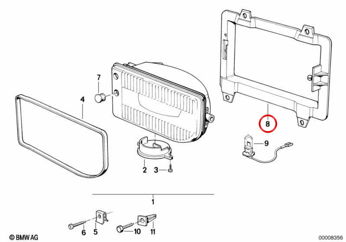 RIGHT SUPPORT OEM 63171386040 for BMW E30. Original BMW.