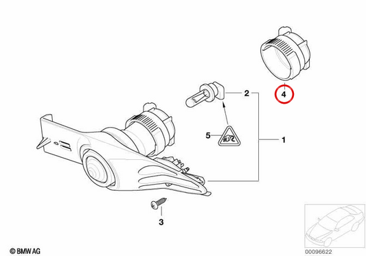 Embellous Lid for Faro Antiniebla Oem 63176918125 for BMW E46, E65, E66. Original BMW.