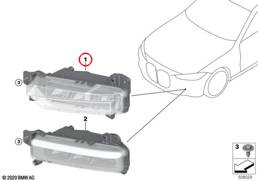 LED LED LED OEM Farms 63177495865 pour BMW G22, G23. BMW d'origine.