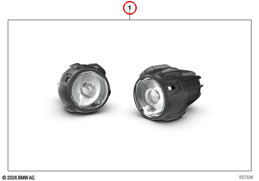 Phare avant supplémentaire à LED OEM 63179457322 pour motos BMW R 1200 GS, R 1250 GS, F 750 GS, F 850 ​​​​GS, S 1000 XR... et plus. BMW Motorrad d'origine.