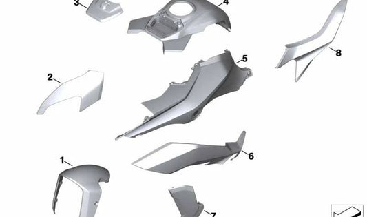 Central Deposit Cover Racingred Uni Oem 46637922127 for BMW Motorrad S 1000 XR (K69, 12/2018-11/2023). Original BMW Motorrad.
