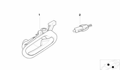 Diodo emissor de luz da maçaneta da porta para BMW Série 6 E63N, E64N, Série 7 E38, X5 E53 (OEM 63316975019) BMW original